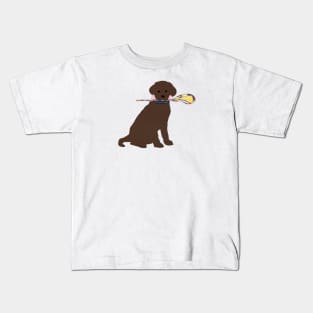 Preppy Chocolate Lab Lacrosse Dog Kids T-Shirt